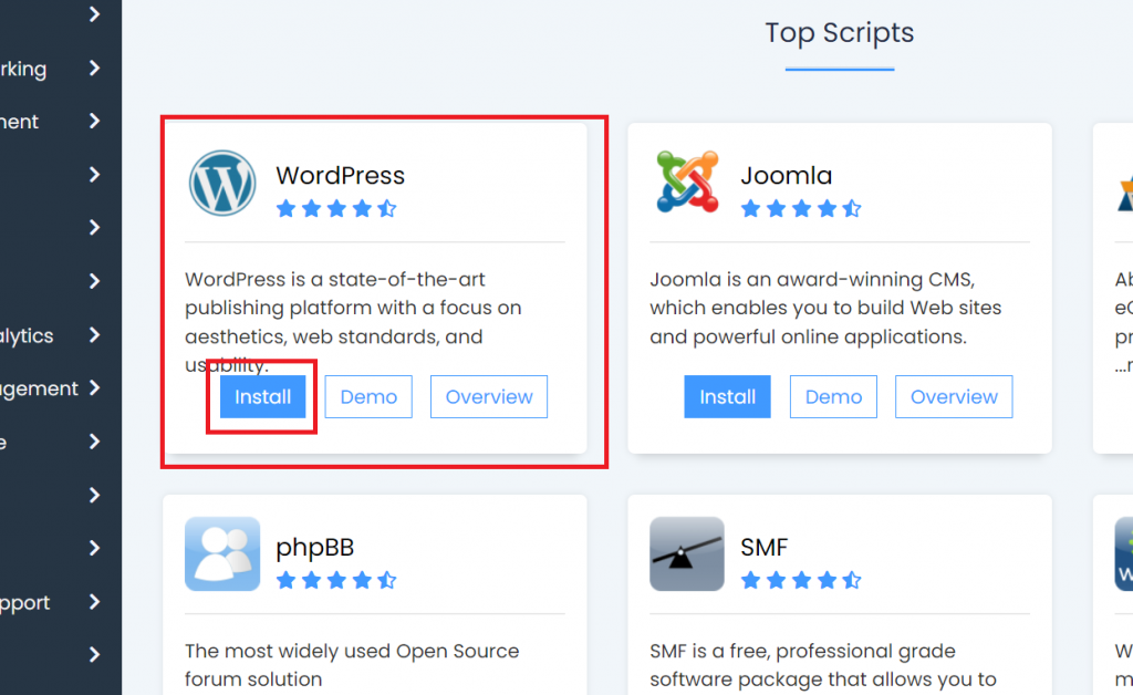 install-wordpress-from-softaculous