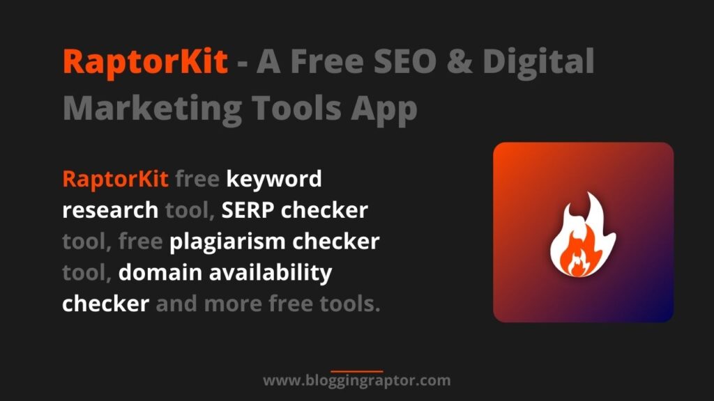 raptorkit A Free SEO Digital Marketing Tools