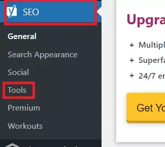 yoast seo menu