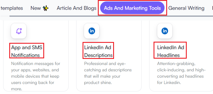 writesonic ads and marketing tools