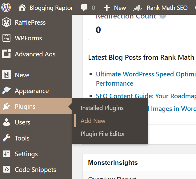 adding new wordpress plugin