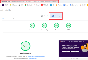pagespeed insights desktop after