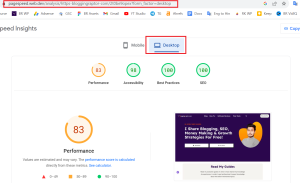 pagespeed insights desktop before