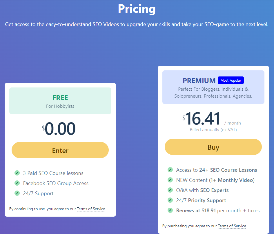 rank math seo course pricing
