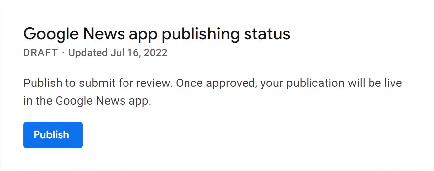 google news publisher approval status