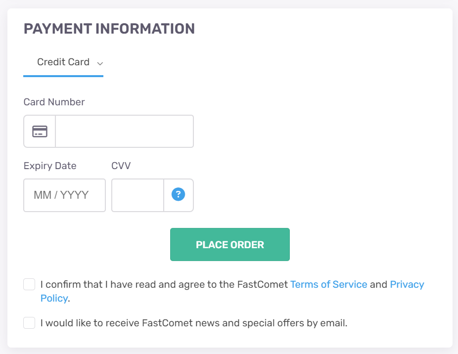 fastcomet payment page